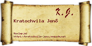 Kratochvila Jenő névjegykártya