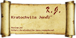 Kratochvila Jenő névjegykártya